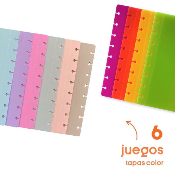 6 juegos de tapas A5 color