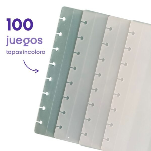100 juegos de tapas A5 incoloro