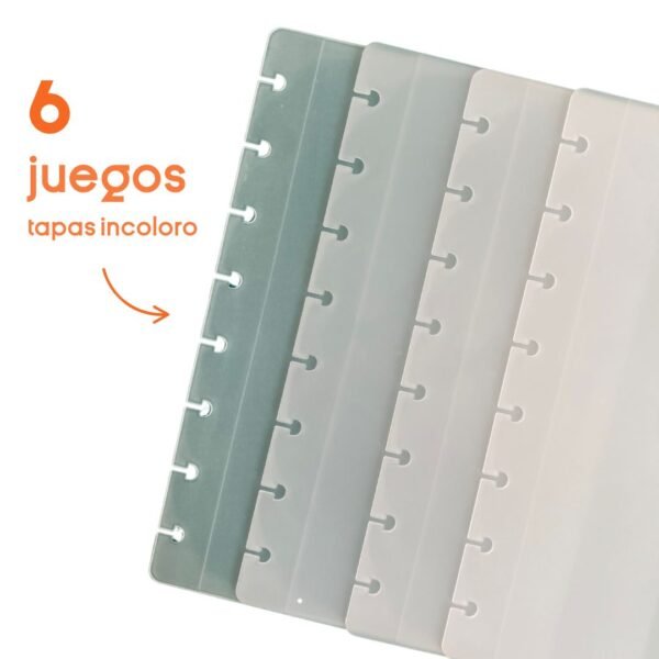 6 juegos de tapas A5 incolor