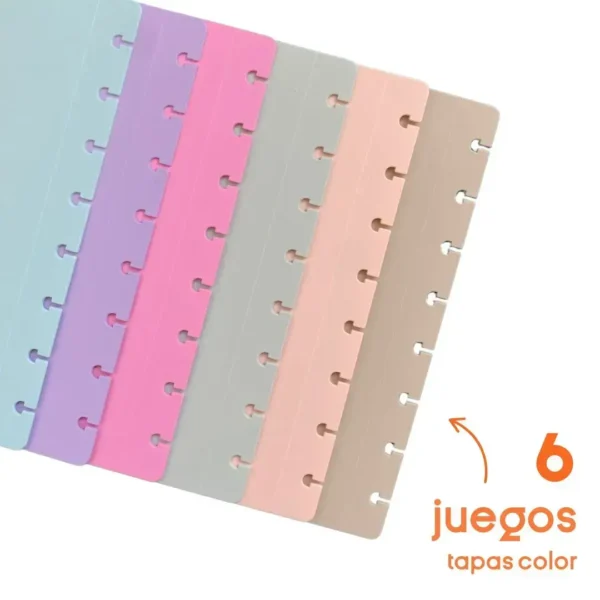 6 juegos de tapas A5 color