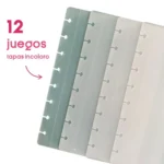 12 juegos de tapas A5 incoloro