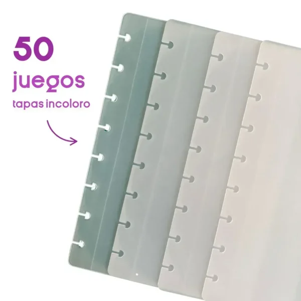 50 juegos de tapas A5 incoloro