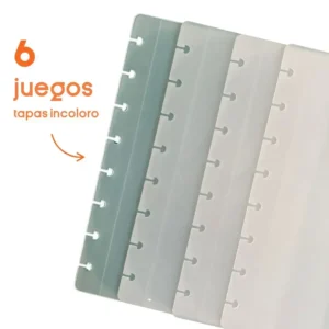 6 juegos de tapas A5 incolor