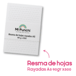 Resma de 500 hojas Rayadas A5 90gr - Encuadernacion