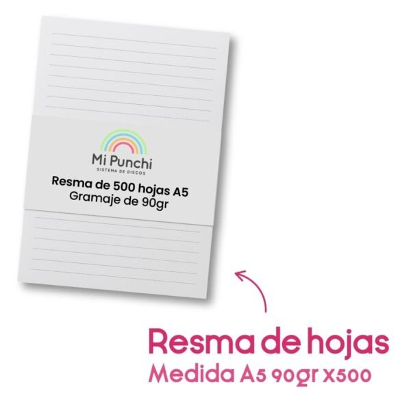 Resma de 500 hojas A5 90gr - Encuadernacion