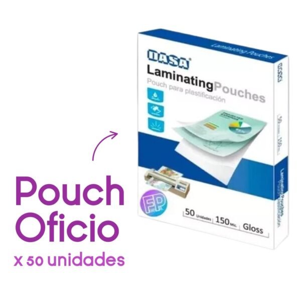 Pouch Plastificado Oficio x 50 unid