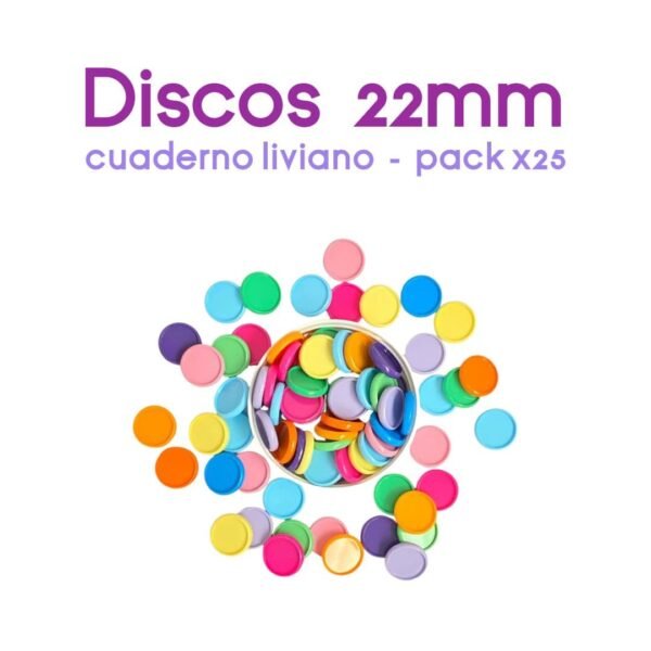 Pack 25 Discos 22mm – Ideal Cuadernos Livianos