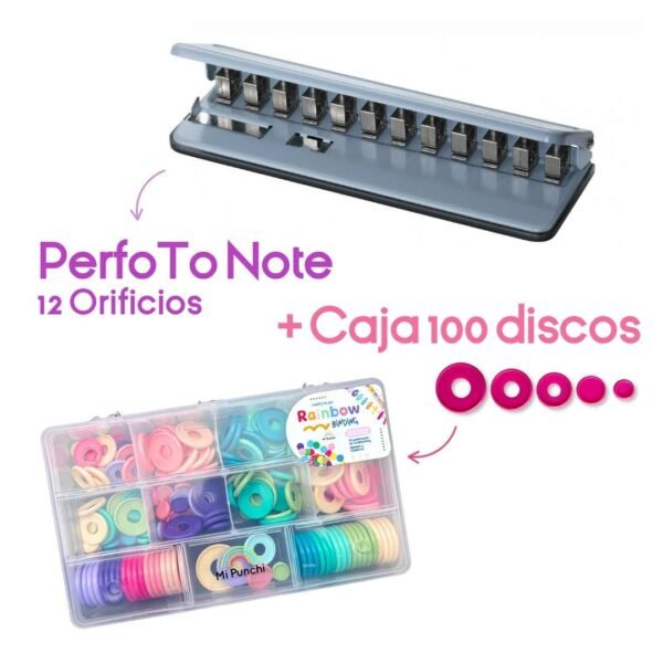 Pack Perforadora To Note 12 + 100 discos en Caja