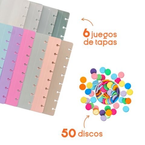 6 juegos de tapas A5 + 50 discos