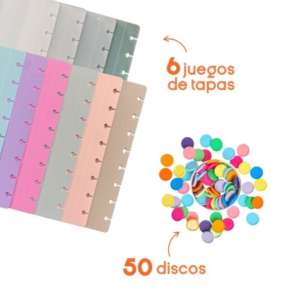 6 juegos de tapas A5 + 50 discos